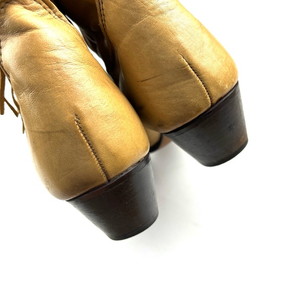 Vintage Laredo Tan Leather Tassel Cowgirl Cowboy Boots size 10 - Picture 7 of 11
